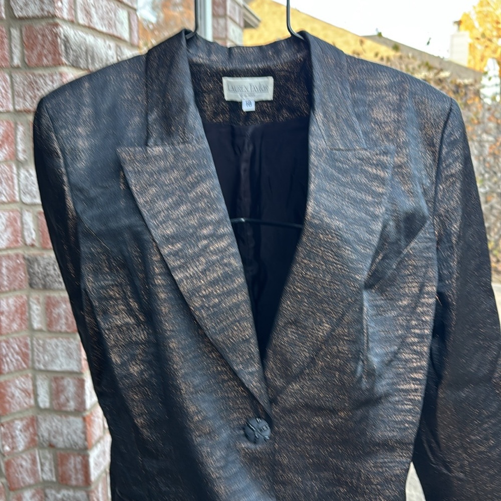 Vintage Lauren Taylor New York Tiger Black Gold Evening Jacket sz 18 USA made